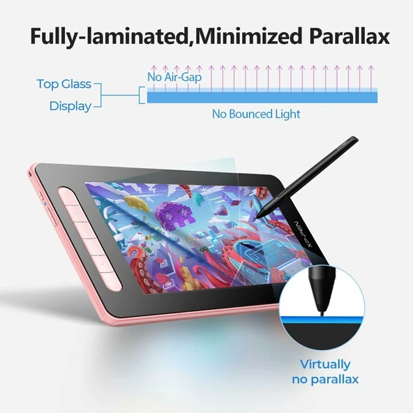 XP-Pen Artist 10 2.Gen, Bilgisayar Grafik Çizim Tableti - 10 Inc - Pembe - 4
