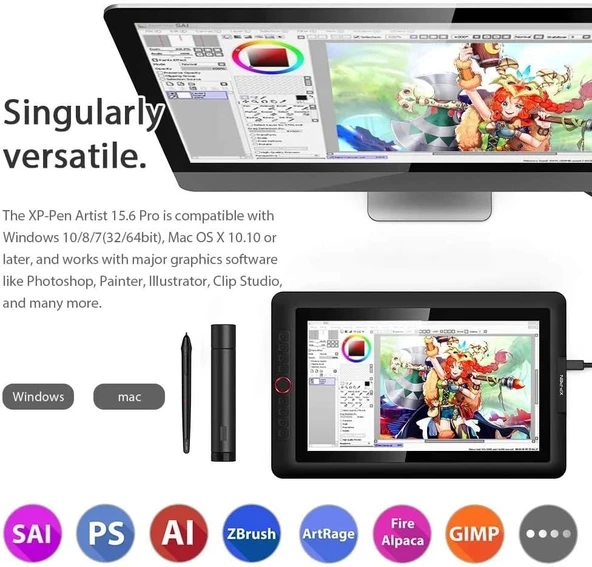 Xp-Pen Artist 15.6 Pro Eğim Destekli Grafik Çizim Tableti - 4