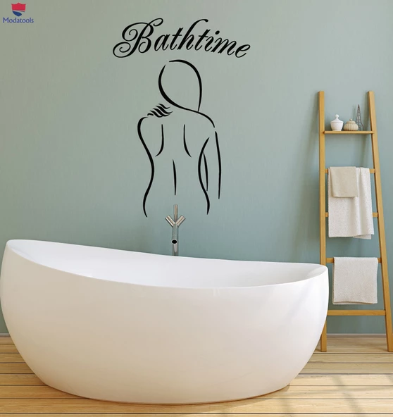 Banyo Dekoratif Duvar Sticker Bathtime Çıplak Kadın Banyo Duş Odası Çıkartmaları Benzersiz Hediyelik