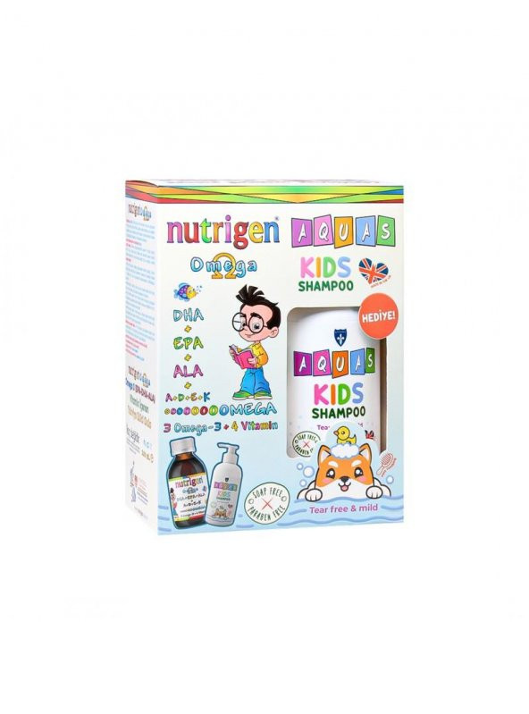 Omega 3 Balık Yağı Şurubu Portakal Aromalı 200 Ml + Aquas Kids Şampuan 250 Ml Hediyeli