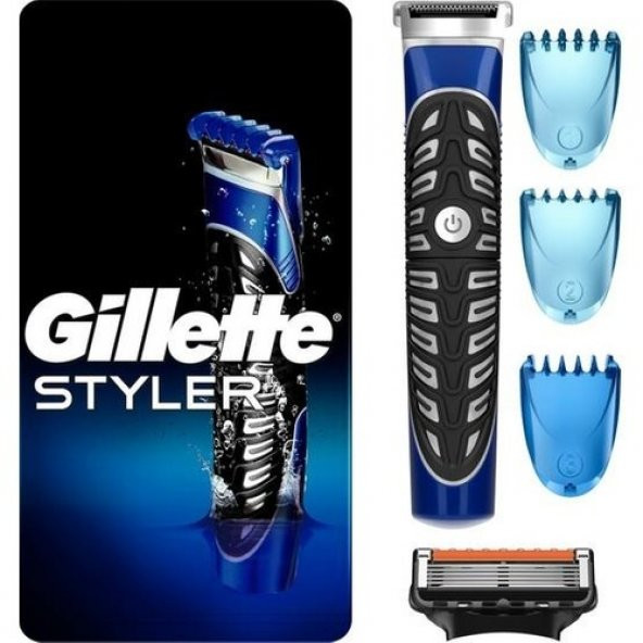 Gillette Fusion Styler 4ü 1 Arada Hassas Vücut Tüyü ve Sakal Düzeltici Tıraş Makinesi ve Kenar Düzeltici