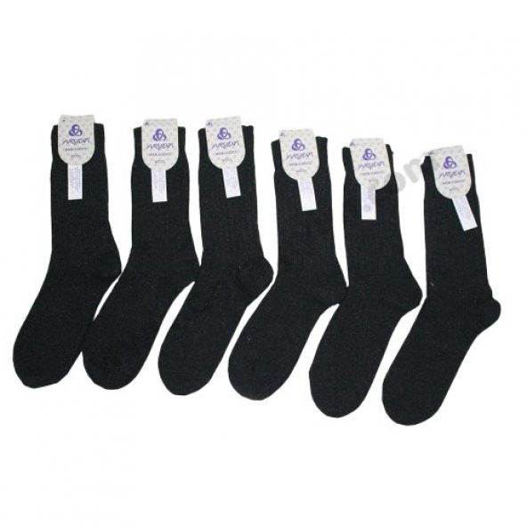 Bora Yün Çorap Doğal Yün Dikişsiz Kışlık Yün Çorap Aryün 6 Çift 4044 Ary - 2