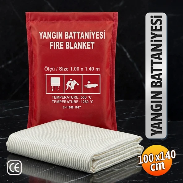 Yangın Söndürme Battaniyesi 100 x 140 cm CE Sertifikalı - Resim 2