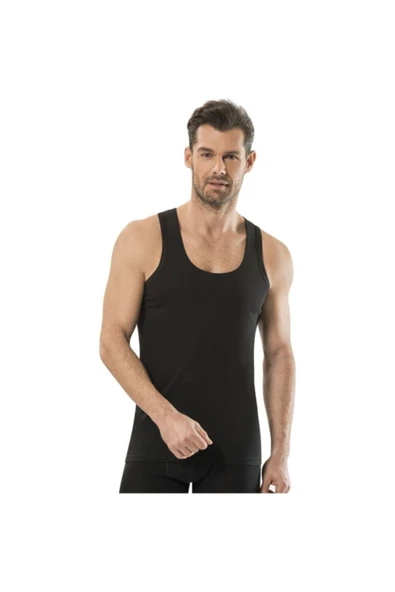 Erkek Siyah Askılı Atlet 3 Adet Paket Jiber 110