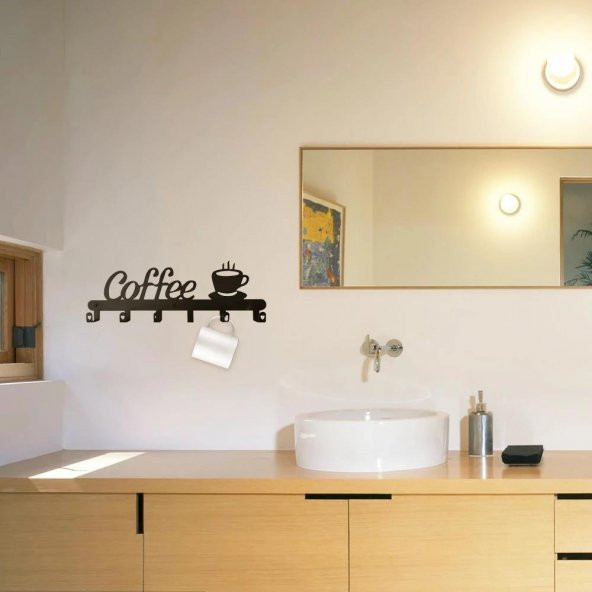 Dekoratif Metal Siyah Mutfak Kupa Ve Fincan Askılığı Coffee Askılık - 4