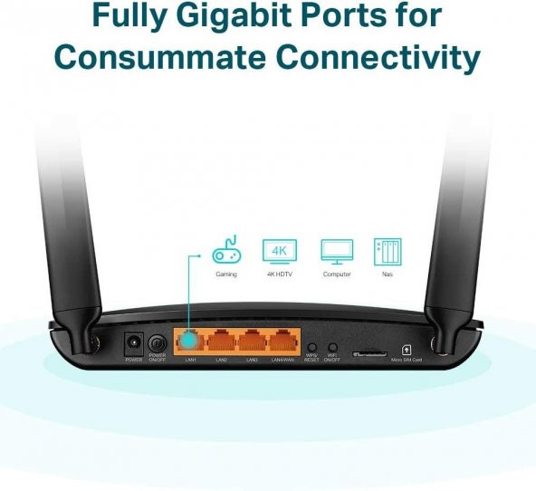 TP-Link Archer MR600, 4G+ Cat6 AC1200 Mbps Wireless Dual-Band Gigabit Router - 6