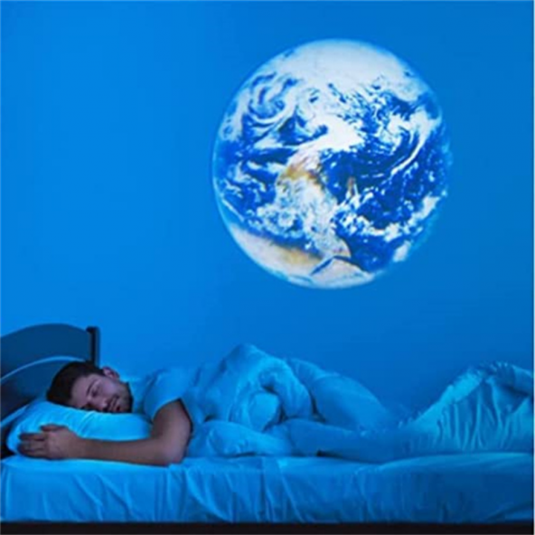 YeniTech-Dünya Ay Projeksiyon Lambası Mini Arka Plan Atmosfer Çocuklar Yatak Odası Şarjlı Projektör