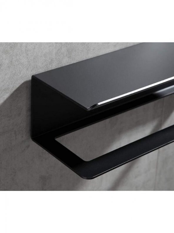 Dekoratif Metal Siyah Mutfak Banyo Rafı Havlu Askılık Duvar rafı Ve Askılık - 5