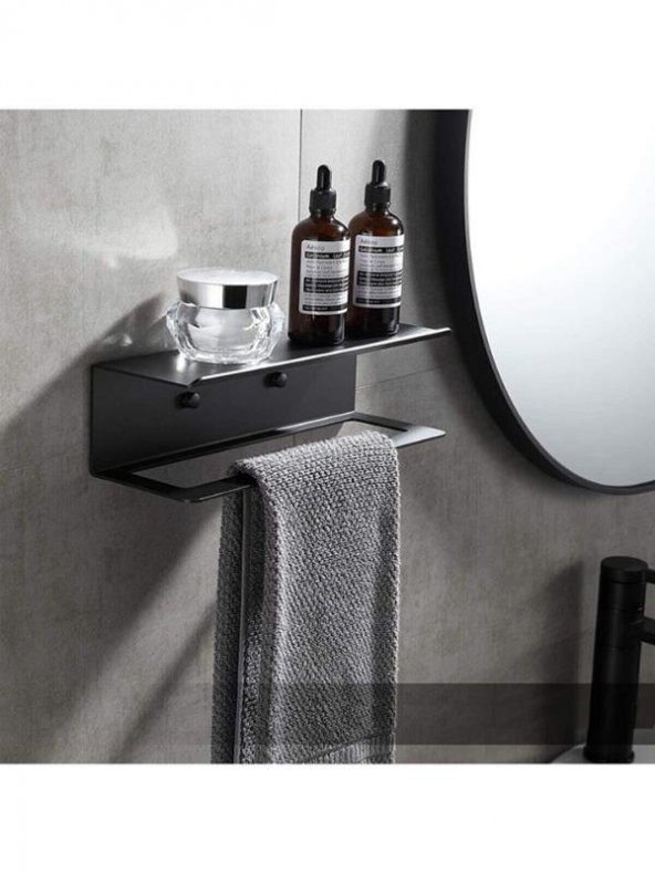 Dekoratif Metal Siyah Mutfak Banyo Rafı Havlu Askılık Duvar rafı Ve Askılık