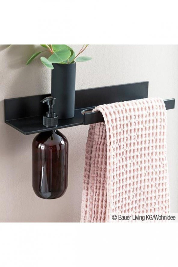 Dekoratif Metal Siyah Havluluk Sabunluk Havlu Askısı Sıvı Sabunluk