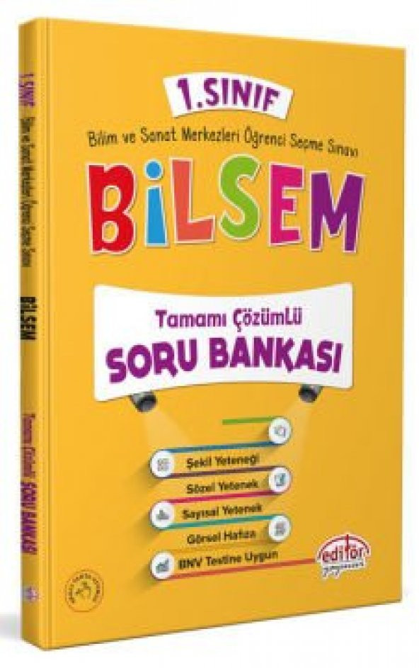 1.Sınıf Bilsem Tamamı Çözümlü Çözümlü Soru Bankası - Editör Yayınevi