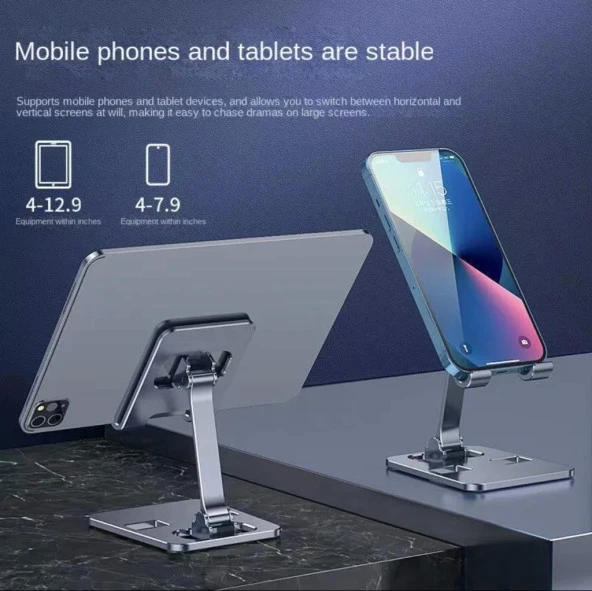 Masaüstü Metal Katlanabilir Telefon Ve Tablet Tutucu Bracket - 3