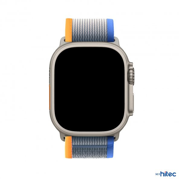 ScHitec 42-44mm Yeni Nesil Apple Uyumlu Akıllı Saat Kordonu Hasır Mavi Turuncu - 2