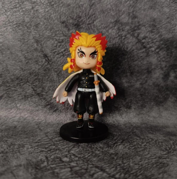 Anime Figür Demon Slayer Kyojuro Rengoku 9 cm Karakter Figür Oyuncak Biblo