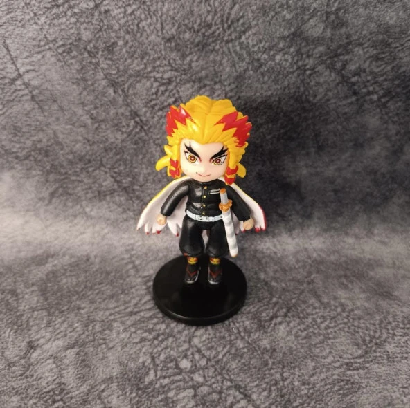 Anime Figür Demon Slayer Kyojuro Rengoku 9 cm Karakter Figür Oyuncak Biblo - 2