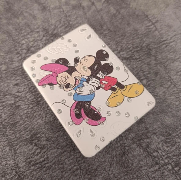 Cep Ayna Makyaj Çanta Seyehat Taşınabilir Mickey Minnie Mouse Ayna Kozmetik Büyüteç Kompakt - 3
