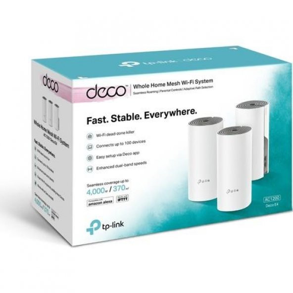 TP-Link Deco E4 1200 Mbps 5 GHz Wi-Fi Mesh Sistemi 3'lü - 3