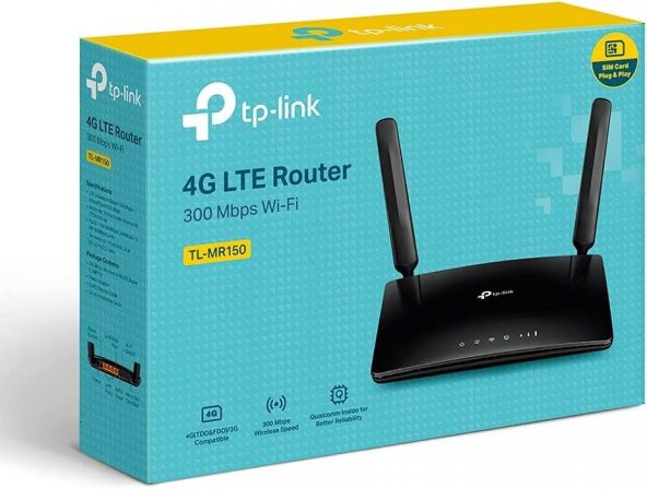 TP-Link TL-MR150, N300 Mbps Kablosuz 4G LTE Router - 4