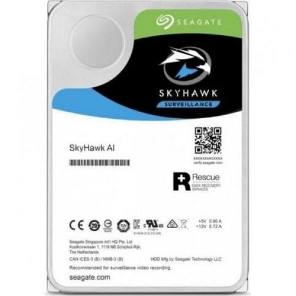 Seagate 8TB 3.5" 7200Rpm 256MB SATA3 6GB/s Skyhawk (ST8000VE001)