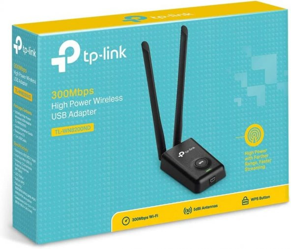 TP-Link TL-WN8200ND, N300 Mbps Yüksek Güçlü Kablosuz USB Adaptör - 4