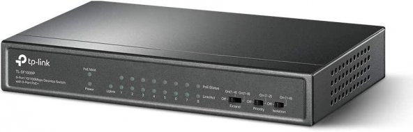 TP-Link TL-SF1009P 9-Port 10/100Mbps Desktop Switch with 8-Port PoE+ - 2