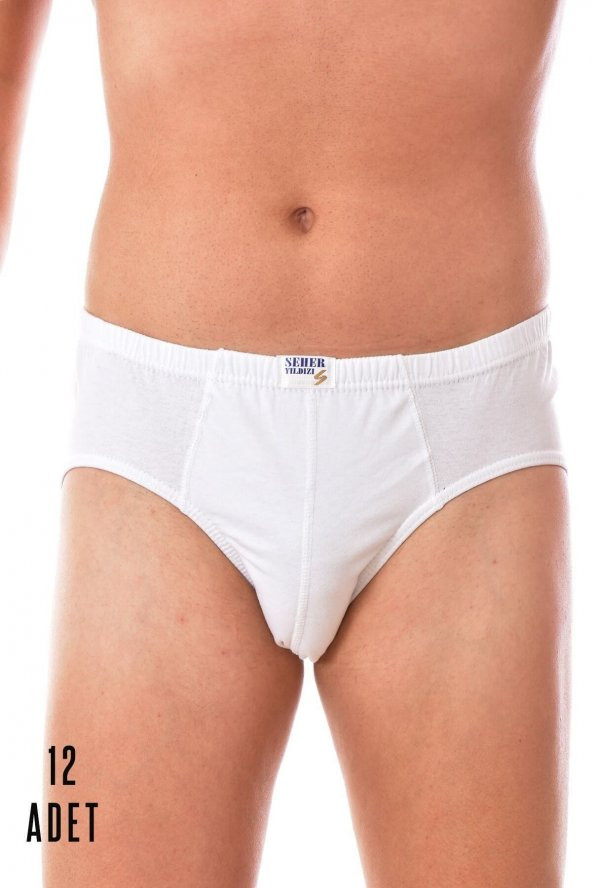 Erkek Beyaz 6 Adet Seher Penye Slip 0005