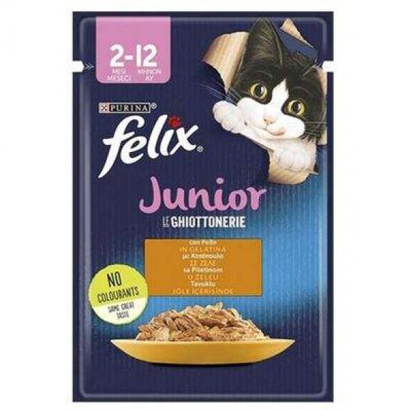 Felix Junior Tavuk Etli Yavru Yaş Kedi Maması 85 Gr