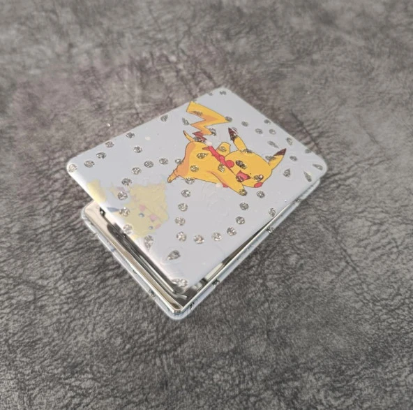 Cep Ayna Pokemeon Pikachua Makyaj Çanta Seyahat Taşınabilir Ayna Kozmetik Büyüteç Kompakt - 5