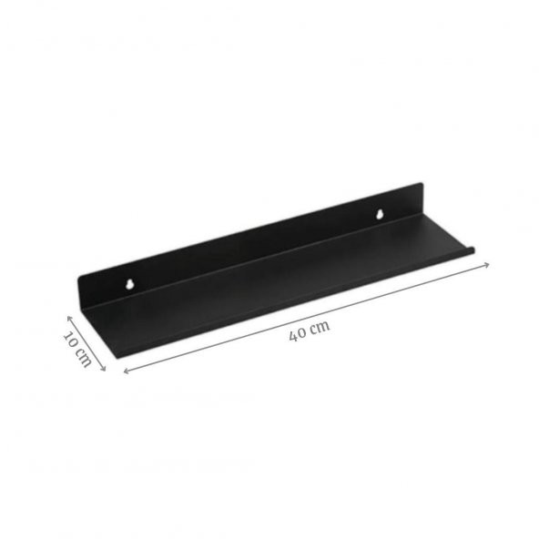 Metal Siyah Duvar Rafı Mutfak Banyo Oda Rafı 20 cm 30 cm 40 cm 3 lü Paket - 6