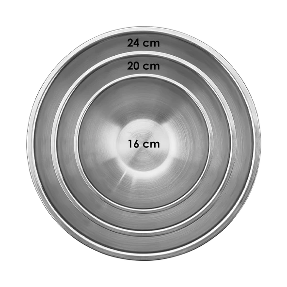 Amboss 3 Parça Paslanmaz Çelik Karıştırma Kabı Kase - 3