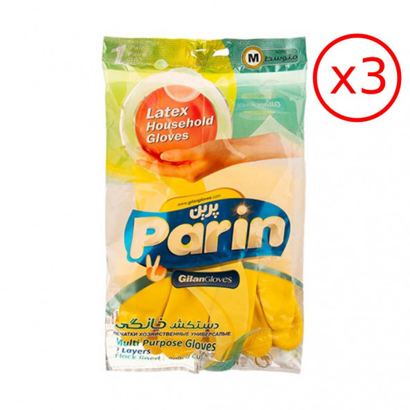 Parin Bulaşık Eldiveni Sarı M x 3 Paket