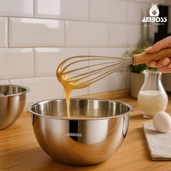 Amboss 3 Parça Paslanmaz Çelik Karıştırma Kabı Kase - 2