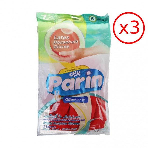 Parin Bulaşık Eldiveni Kırmızı S x 3 Paket