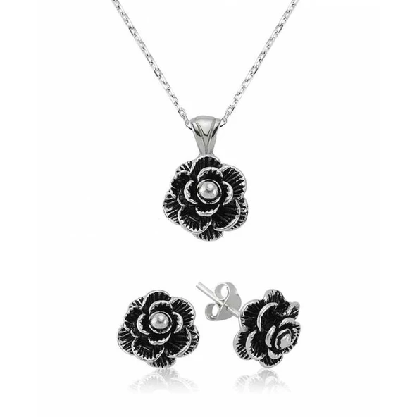 Lucky Life 925 Ayar Gumuss Çiçek Bayan Set