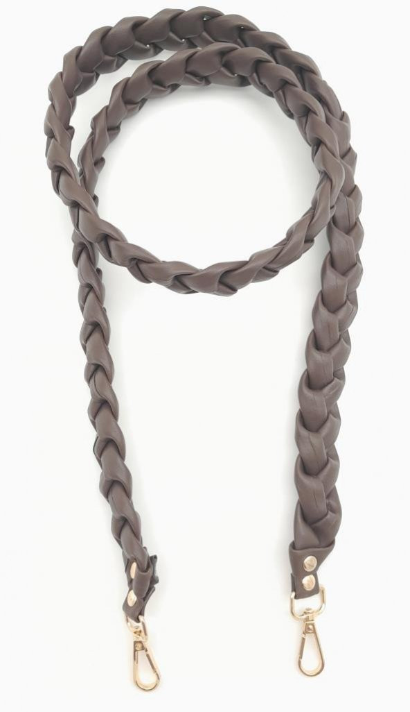 Angel Çanta Aksesuar 130 cm Örgü Model Kahverengi Suni Deri Çanta Sapı Light Gold Metalli ürün görseli