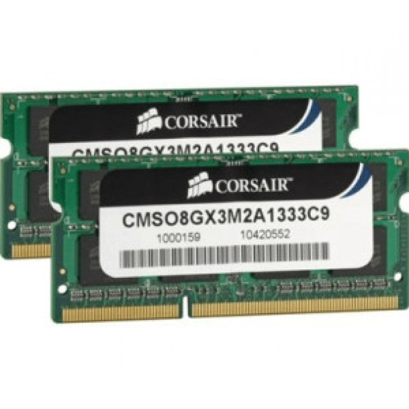 CORSAIR 8GB kit 2x4GB DDR3 1333mhz CMSO8GX3M2A1333C9 SODIMM Laptop RAM 204pin - 1