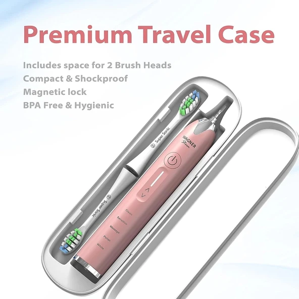 Wagner Stern Basınç Sensörlü Ultrasonik Beyazlatıcı Diş Fırçası - Rose Gold - 4