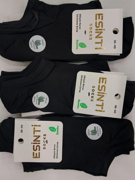ESİNTİ BAYAN BAMBU SNECKER ÇORAP 6 ADET - 2