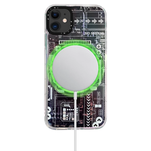 iPhone 11 Kılıf Magsafe Özellikli Infinity Desenli Silikon Kapak - 11