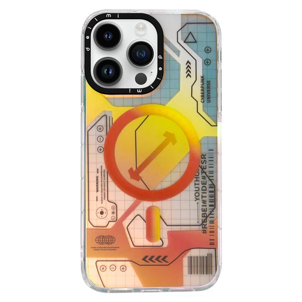 iPhone 14 Pro Kılıf Magsafe Özellikli Infinity Desenli Silikon Kapak - 5