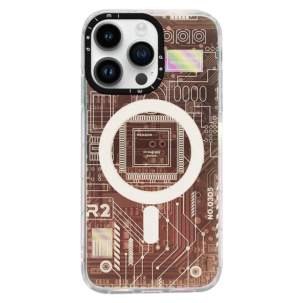 iPhone 14 Pro Kılıf Magsafe Özellikli Infinity Desenli Silikon Kapak - 7