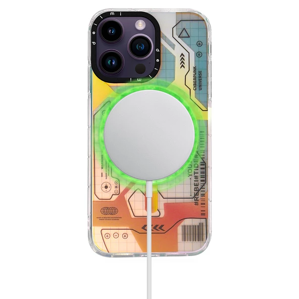 iPhone 14 Pro Max Kılıf Magsafe Özellikli Infinity Desenli Silikon Kapak - 12