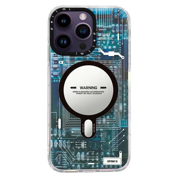 iPhone 14 Pro Max Kılıf Magsafe Özellikli Infinity Desenli Silikon Kapak - 2