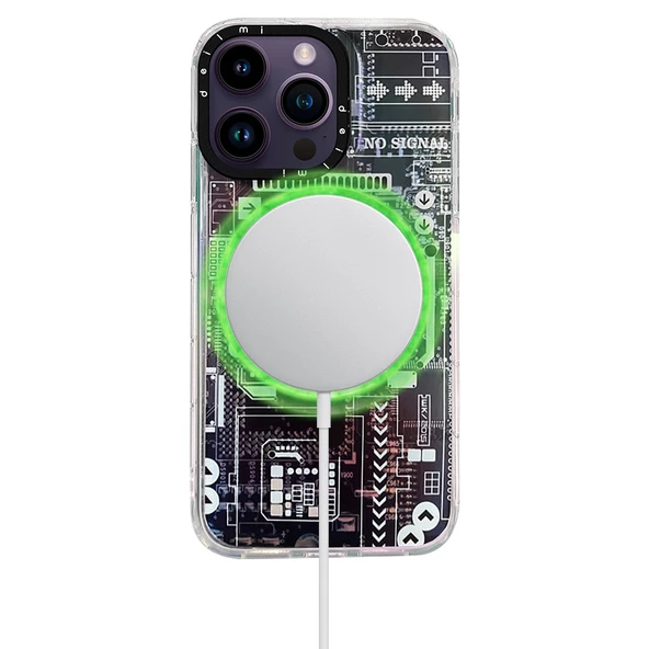 iPhone 14 Pro Max Kılıf Magsafe Özellikli Infinity Desenli Silikon Kapak - 10