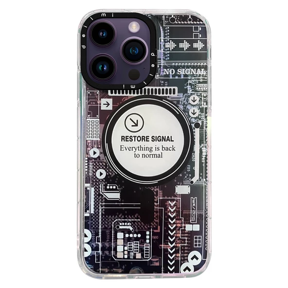 iPhone 14 Pro Max Kılıf Magsafe Özellikli Infinity Desenli Silikon Kapak - 3