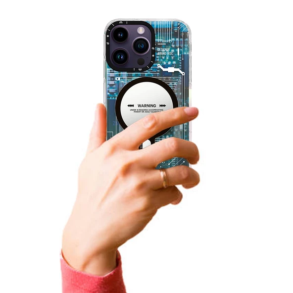 iPhone 14 Pro Max Kılıf Magsafe Özellikli Infinity Desenli Silikon Kapak - 7