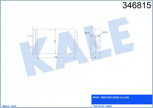 KALE KALORİFER RADYATÖRÜ MERCEDES BENZ S SERİSİ 91-98 120x184x42