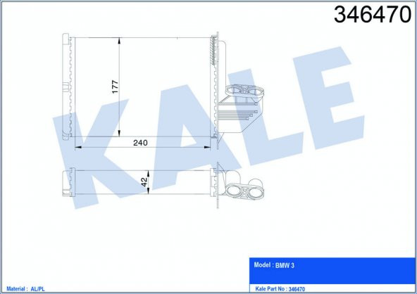 KALE 346470-KALORİFER RADYATÖRÜ BMW 3 E36 316i-318i-is-320i-323i-325i-328i-318tds-325td 90-9