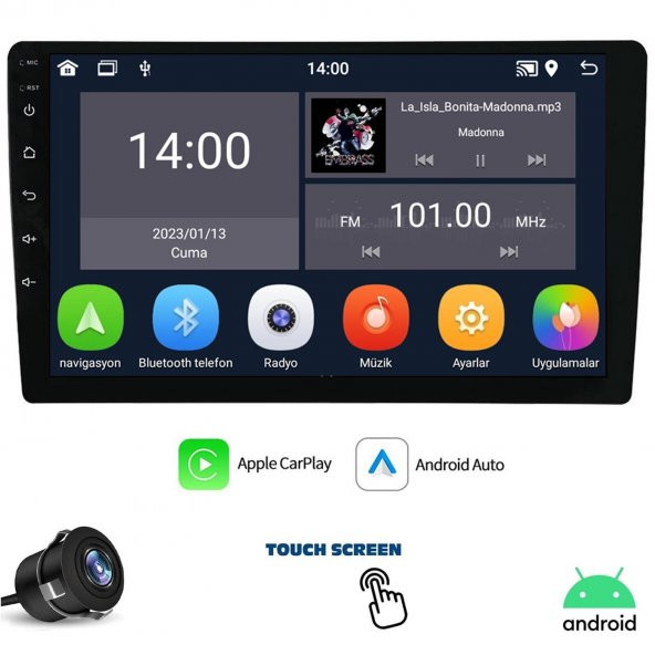 Tablet Multimedya Androıd 9 4gb Ram 64 Rom Carplay Gps/wıfı/usb Kameralı Navıgold Ts-18