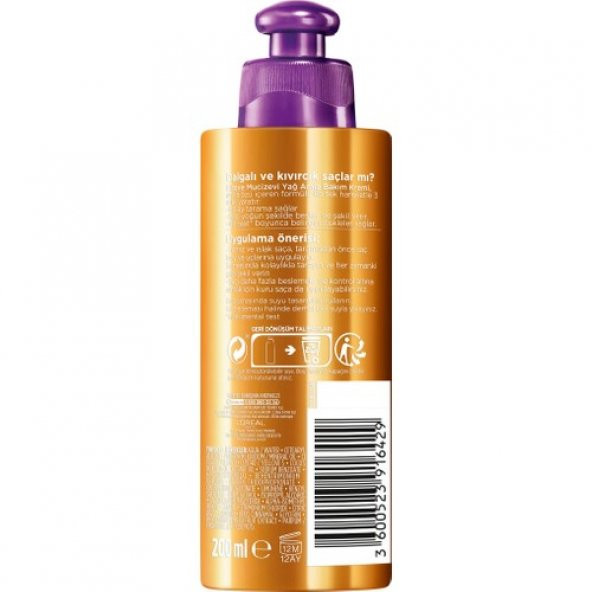 LOreal Paris Elseve Saç Bakım Kremi Mucizevi Yağ Amla Bukle Belirginleştirici 200ml - 3